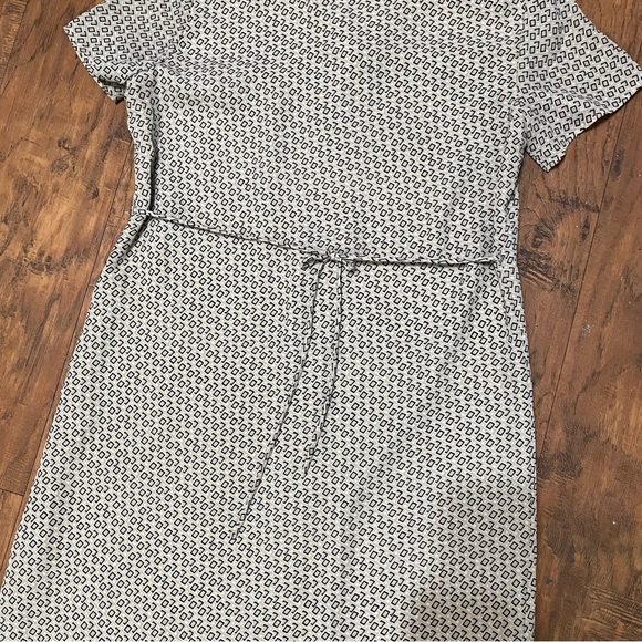 Button Up Maxi Dress Tie Back Cap Short Sleeve Lines Taupe Collar Kathie Lee 12 - Picture 11 of 11